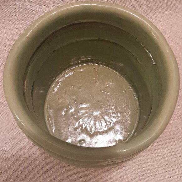 Celadon Glaze Art Pottery Crock - Picture 2 of 4